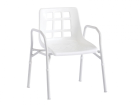 Shower Chair, Aluminium, with Arms, Wide 510mm (150KG capacity)