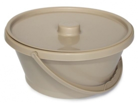 Bowl, with Lid & Handle, Beige