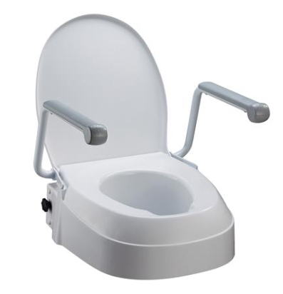 Toilet seat risers with arms
